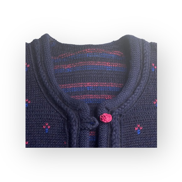 Vintage: Vitabella ❤︎ Nordic Specialty Rose Buttons Wool Cardigan Sweater ❤︎ S - Picture 4 of 16